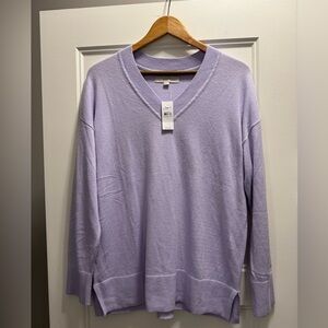 LOFT V-Neck Sweater in Lavender